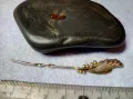 Стара СРЕБЪРНА ИГЛА БРОШКА СРЕБРО 900 с ПОЗЛАТА РЕТРО АРТ БИЖУ ФИНА РЪЧНА МАЙСТОРСКА ИЗРАБОТКА 36996, снимка 11