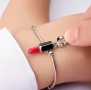 Сребърен талисман 925 за гривни Пандора- Pandora Lipstick., снимка 4