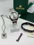 часовник, колие и гривна rolex в кутия, снимка 4