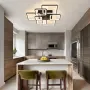 LED плафон със 7 квадрата, 90 × 76 × 12 см, дистанционно и димиране, снимка 5
