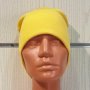 Нова дамска зимна шапка с подгъв в жълт цвят, снимка 2