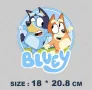 Блуи и Бинго Bluey and Bingo щампа термо апликация картинка за дреха блуза чанта, снимка 1