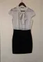 Черно бяла рокля с панделка S размер, снимка 1
