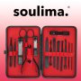 Комплект за маникюр и педикюр SOULIMA - 15 части + калъф за съхранение, снимка 9