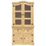 vidaXL Стъклен шкаф витрина Corona 100x48,5x179 см бор масив, снимка 4