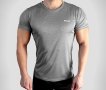 Сива мъжка тениска за бягане и фитнес от дишаща материя, снимка 1