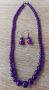 Огърлица и обеци от естествен пурпурен аметист-Бразилия , снимка 1 - Колиета, медальони, синджири - 36258407