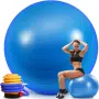 Фитнес топка 65 см до 300 кг с помпа, синя, снимка 2