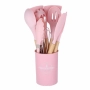 Комплект тенджери + подарък кухненски прибори розов, черен или зелен цвят DJ37+TV1316, снимка 3