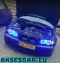 Ангелски очи многоцветни RGB LED Фарове Angel Eyes DRL за кола 2x131 и 2x146 mm за BMW, снимка 12