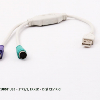 Преходник USB M / 2хPS2 F , 20 см, за мишка и клавиатура с PS/2 порт, снимка 4 - Кабели и адаптери - 36117085