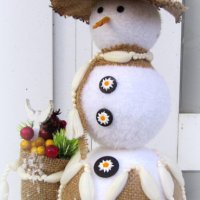 Снежен човек на кръг от бреза, снимка 3 - Коледни подаръци - 42298111
