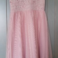 Розова рокля с дантела, снимка 1 - Рокли - 40814276