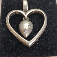 Сребърно сърце ЖК34, снимка 4 - Колиета, медальони, синджири - 44729040