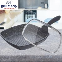 Тиган грил с капак Bohmann BH 1002-24MRB, 24см., Mраморно покритие, снимка 2 - Съдове за готвене - 44166967