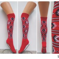3/4 чорапи с фолклорни мотиви 305, снимка 1 - Дамски чорапи - 42268249