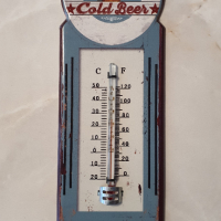 Метална ретро табела–Термометър, 29см, снимка 1 - Градински мебели, декорация  - 36502379