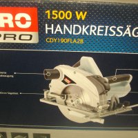Нов Немски Лазерен 1500 Вата-Масивен Профи Ръчен Циркуляр-Пълен Комплект-Duro Pro CDY190FLA2B/5322, снимка 3 - Други инструменти - 39913073