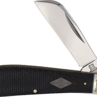 Висококачествен класически сгъваем нож с едно полирано острие. Hawkbill Black Micarta (RR2213), снимка 5 - Ножове - 42699997