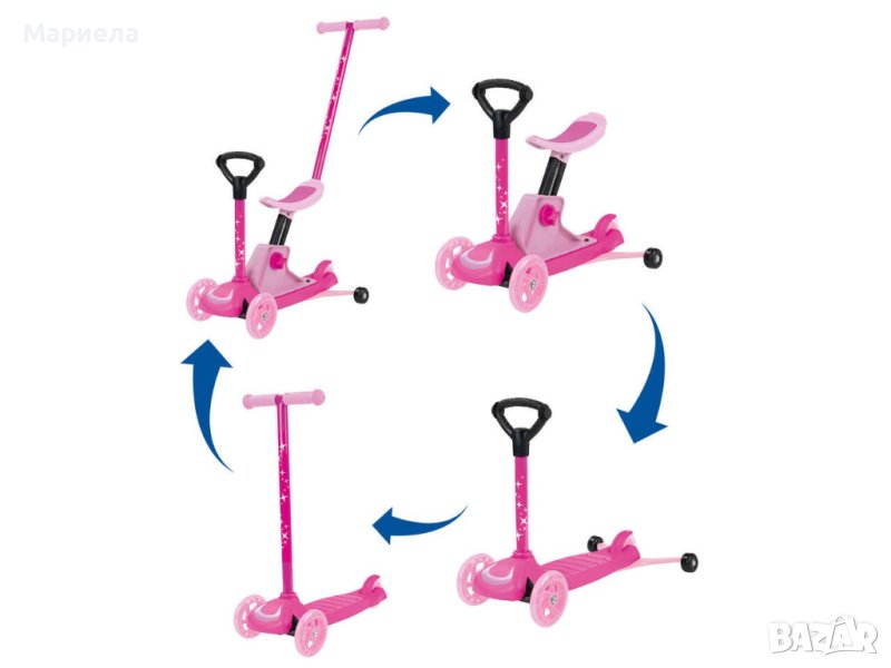 Тротинетка 4в1 розова до 50кг Триколка , Продавам нова тротинетка за момиче, снимка 1