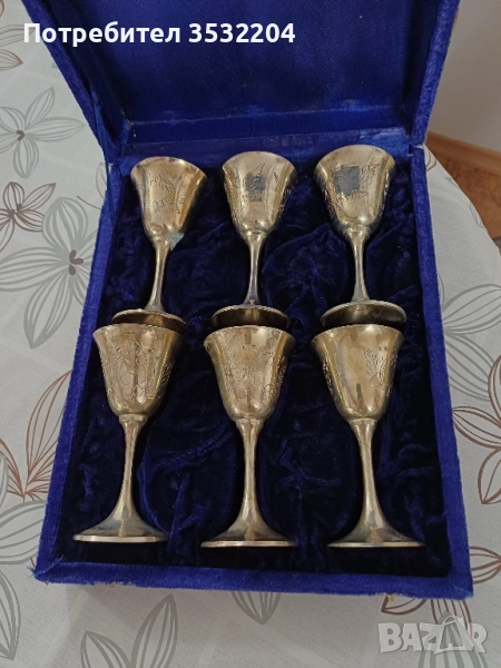 6 посребрени чаши, снимка 1