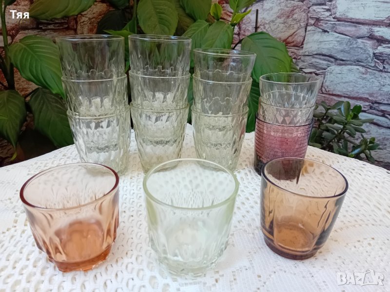 Стъклени ретро чаши, снимка 1