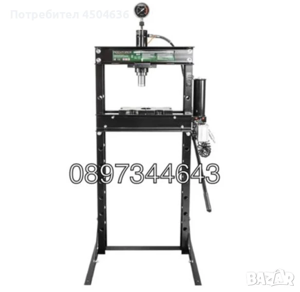 Хидравлично-пневматична преса 20 тона с манометър , снимка 1