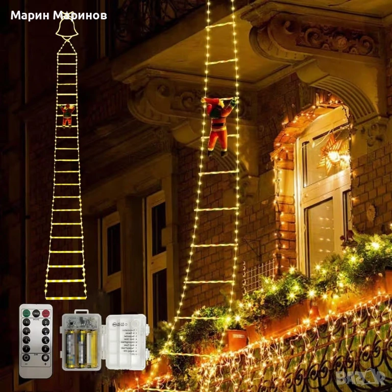 Коледна стълба с дядо Коледа., снимка 1