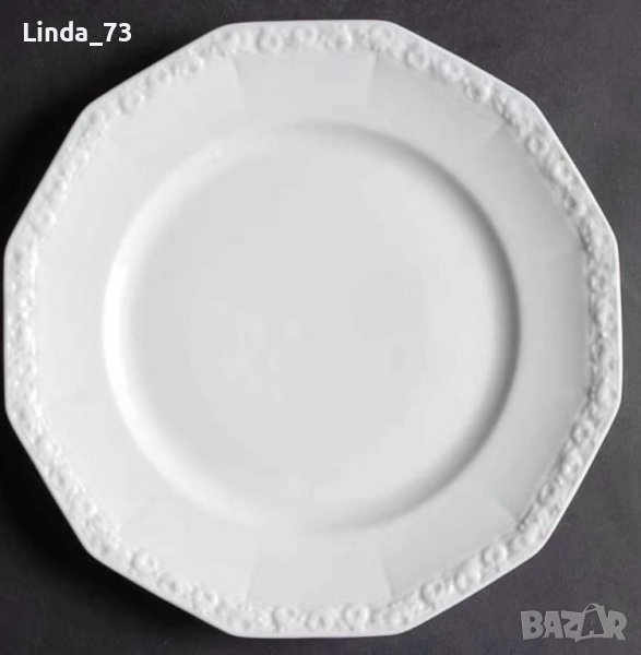Многоъгълни чинии за основно ястие - плитки, на - "ROSENTHAL" - серия - Maria White. , снимка 1
