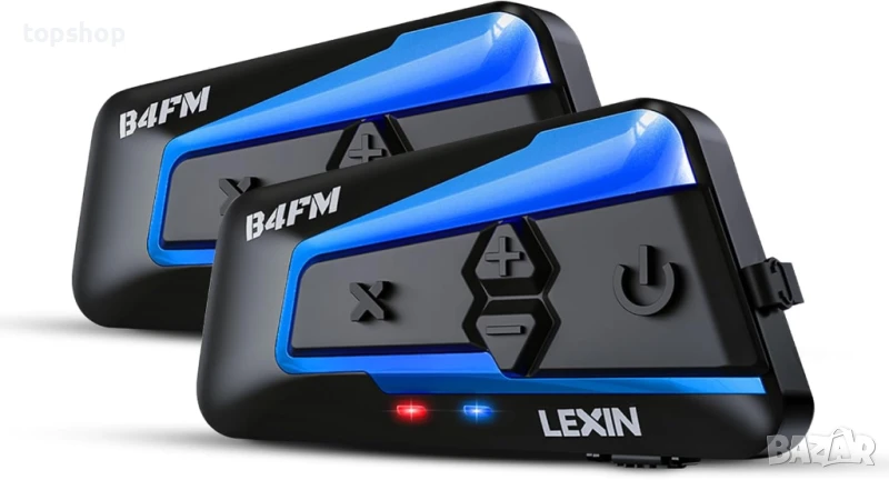 Нови 2бр. LEXIN B4FM Bluetooth слушалки за мотоциклет, блутут интерком за каска до 10 водача..., снимка 1