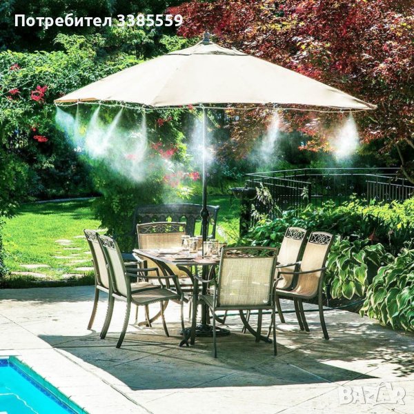 Охлаждаща система с водна мъгла, за двор, тераса, веранди, басейн – 10м., снимка 1
