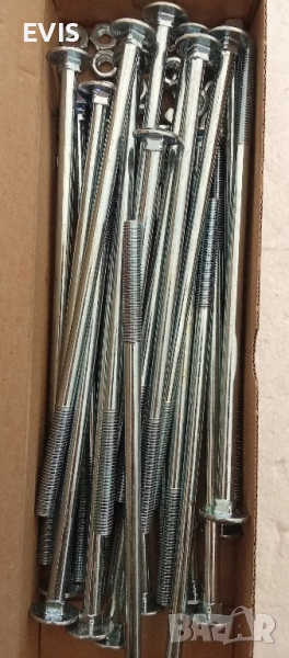 Коларски болтове с гайки – 8x200, DIN 603, поцинковани,25бр., снимка 1