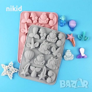 Еднорог рога принцеса опашка русалка въздушен аеро балон падаща звезда дъга силиконов молд форма, снимка 1