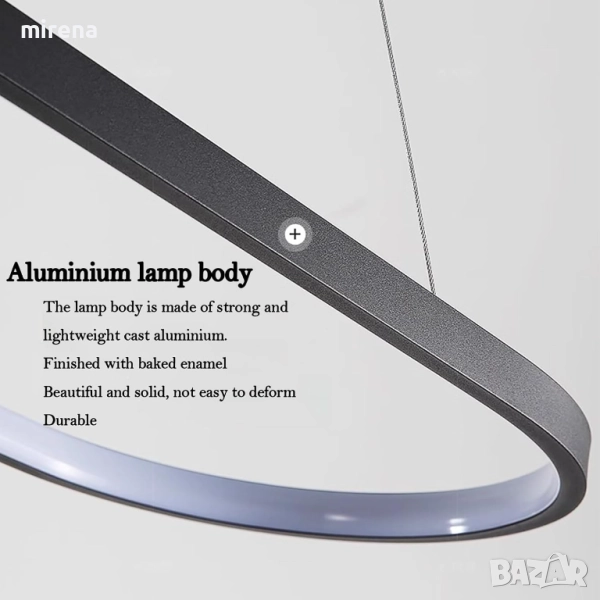 Лед Димируем овален LED полилей висящ, модерен трапезарна маса, офис с дистанционно 203-2, снимка 1