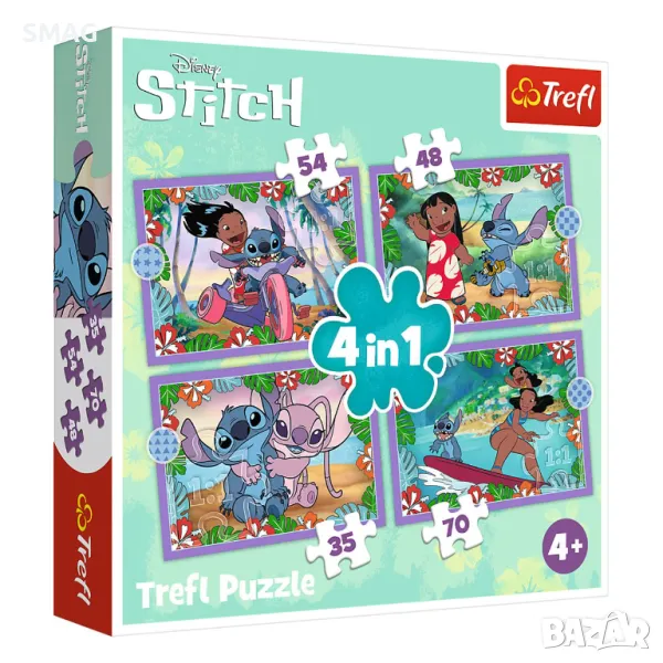 Пъзел Лило и Стич Lilo & Stitch 4 в 1 S_1246395, снимка 1