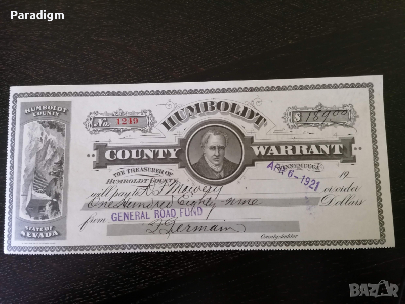 Humboldt варант - щата Невада (130 долара) | 1921г., снимка 1