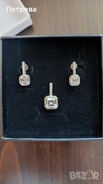 Сребърни обеци и висулка , снимка 1