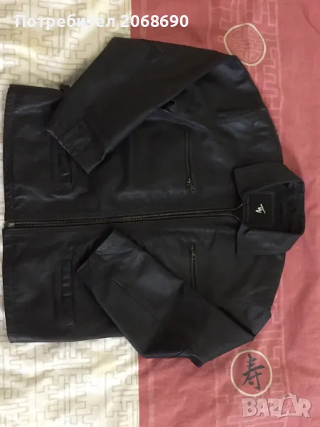 Мъжко черно яке от телешка кожа, снимка 1