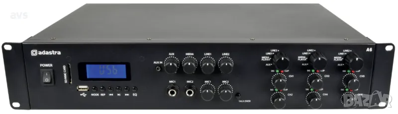Професионален мултизонов усилвател Adastra A6 1200W, снимка 1