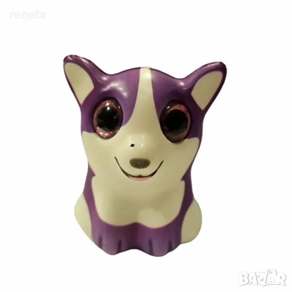 Играчка Куче, Тип Скуиши, Гумена, Антистрес, Лилаво, 10 см, снимка 1