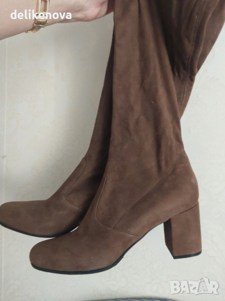 Ives Saint Laurent. Original. Size 41 Дълги ластични ботуши. Велур, снимка 1