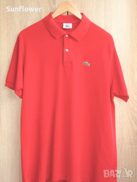 Оригинална червена памучна поло тениска Lacoste размер 5 - L  , снимка 1