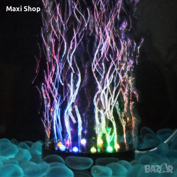 Водоустойчива LED лампа с режим за въздушни мехурчета за аквариум с рибки. Лампата е напълно водоуст, снимка 1