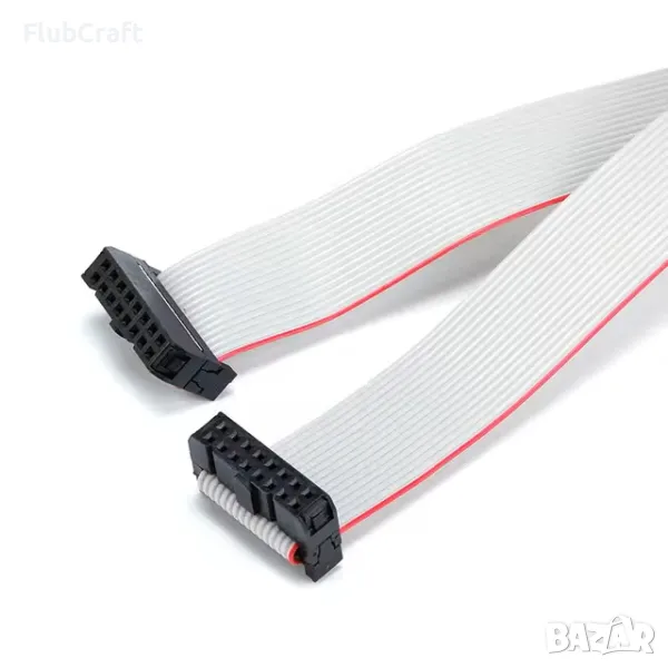 2×8 16P 30 см Лентов Кабел с Конектор 2.54ММ JTAG / ISP, снимка 1