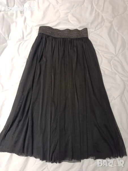 S/M Дълга туту пола, тюлена черна пола, снимка 1