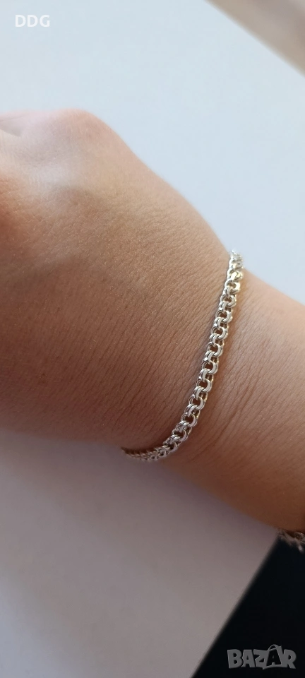 Сребърна гривна , снимка 1