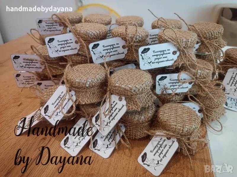 Подаръчета за гости - бурканчета със свещ от соев восък , снимка 1