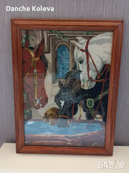 Коне на водопой - Гоблен, снимка 1