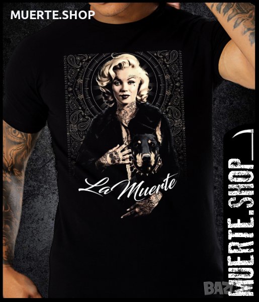 Черна тениска с щампа MARYLIN DOBERMAN, снимка 1