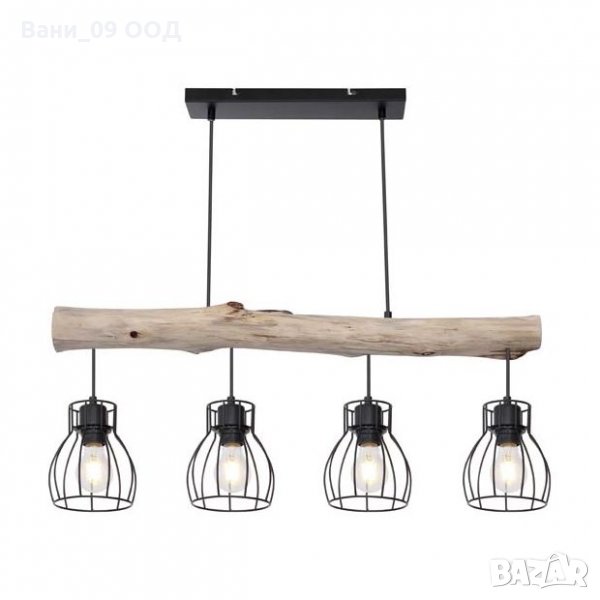 Полилей в индустриален стил-дърво и метал, снимка 1